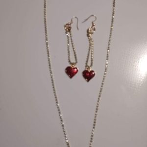 Hand made necklace and earrings set.